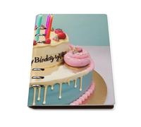 ENGhjes Happy Birthday Big Cake A5 Notebook Refillable Writing Journal, Lays Flat 180° for Meeting Notes, Daily Planner