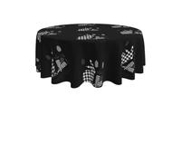 ENGhjes Happy Easter Print Round Tablecloth 60in Washable Stainproof Polyester Cloth for Kitchen Idea