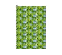 ENGhjes Hd Green Nature Printing Golf Towel 24" X 16" With Carabiner Clip Towel Gift The Convenient Cleaning