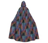 ENGhjes Holographic Dreams Printing Cosplay Hooded Cloak Adult Halloween 57.8 Inches Long Theme Parties