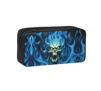 ENGhjes Horror Ghost Skull Printed Multi-Use Pencil Bag, Oxford Fabric Pouch for Stationery Travel Cables and Cosmetics