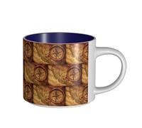 ENGhjes Law of The Compass Navigation Printing Large-Capacity Ceramic Mugs Functional Cups for Home Office Sleek Design Comfort Grip Handle
