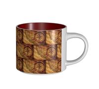 ENGhjes Law of The Compass Navigation Printing Large-Capacity Ceramic Mugs Functional Cups for Home Office Sleek Design Comfort Grip Handle