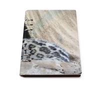 ENGhjes Lazy Light Snow Leopard A5 Notebook Refillable Writing Journal, Lays Flat 180° for Meeting Notes, Daily Planner