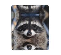 ENGhjes Little Raccoon Face Large Gaming Mouse Pad With Stitched Edges, Durable Non-Slip Natural Rubber Base