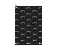 ENGhjes Lover Dog Paw Printing Golf Towel 24" X 16" With Carabiner Clip Towel Gift The Convenient Cleaning