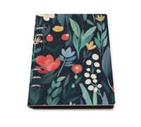ENGhjes Lush Red Dark Garden A5 Notebook Refillable Writing Journal, Lays Flat 180° for Meeting Notes, Daily Planner