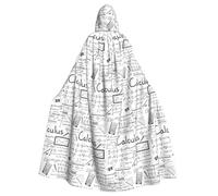 ENGhjes Math Geometry Geek Calculus Printing Cosplay Hooded Cloak Adult Halloween 57.8 Inches Long Theme Parties