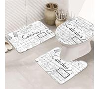 ENGhjes Math Geometry Geek Calculus Printing Non Slip Bathroom Rugs Set,Rug For Master Bathroom, Soft Water Absorbent Mats,Three Shape'S Mats