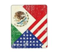 ENGhjes Mexican American Flag Large Gaming Mouse Pad With Stitched Edges, Durable Non-Slip Natural Rubber Base