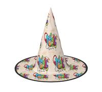 ENGhjes Music Graffiti Style Printing Halloween Hat Soft Oxford Cloth For Carnivals Foldable Space Saving Design