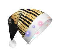 ENGhjes Novel Music Note Santa Hats, Light Up Christmas Hat, Velvet Santa Claus Hat With Led Lights, For Adult