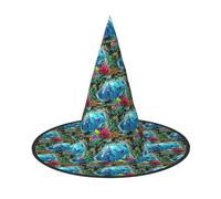ENGhjes Ocean Underwater Dolphin Fish Printing Halloween Hat Soft Oxford Cloth For Carnivals Foldable Space Saving Design