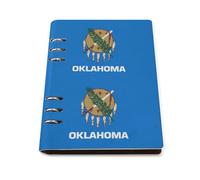 ENGhjes Oklahoma State Flag A5 Notebook Refillable Writing Journal, Lays Flat 180° for Meeting Notes, Daily Planner