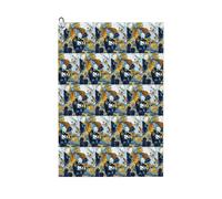 ENGhjes Painting Art Abstract Printing Golf Towel 24" X 16" With Carabiner Clip Towel Gift The Convenient Cleaning