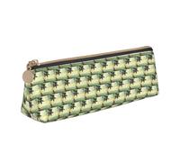 ENGhjes Palm Tree Rocky Shore Printing Leather Pencil Case Cute Zipper Pencil Pouch Stationery Bag for Boys Girls Back to School Gifts