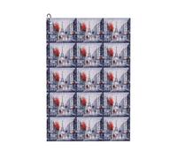ENGhjes Paris City Tree Eiffel Tower Art Printing Golf Towel 24" X 16" With Carabiner Clip Towel Gift The Convenient Cleaning