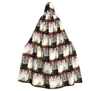 ENGhjes Paris Eiffel Tower And Sunset Printing Cosplay Hooded Cloak Adult Halloween 57.8 Inches Long Theme Parties