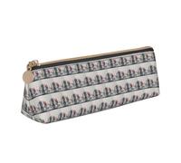 ENGhjes Paris Street Tower Painting Printing Leather Pencil Case Cute Zipper Pencil Pouch Stationery Bag for Boys Girls Back to School Gifts