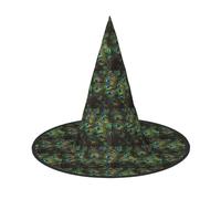 ENGhjes Peacock Feather Printing Halloween Hat Soft Oxford Cloth For Carnivals Foldable Space Saving Design