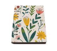 ENGhjes Playful Yellow Floral Sprigs A5 Notebook Refillable Writing Journal, Lays Flat 180° for Meeting Notes, Daily Planner
