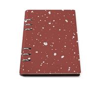 ENGhjes Red Background White Dots Pattern A5 Notebook Refillable Writing Journal, Lays Flat 180° for Meeting Notes, Daily Planner