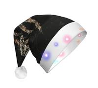 ENGhjes Scary Spider Santa Hats, Light Up Christmas Hat, Velvet Santa Claus Hat With Led Lights, For Adult