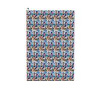 ENGhjes Sea To Shining Sea Patriotic Printing Golf Towel 24" X 16" With Carabiner Clip Towel Gift The Convenient Cleaning