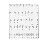 ENGhjes Sign Language Alphabet Large Gaming Mouse Pad With Stitched Edges, Durable Non-Slip Natural Rubber Base