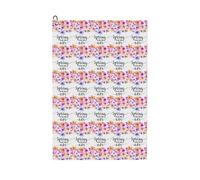 ENGhjes Spring Is In The Air Printing Golf Towel 24" X 16" With Carabiner Clip Towel Gift The Convenient Cleaning