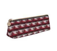 ENGhjes Starry Aky Red Landscape Printing Leather Pencil Case Cute Zipper Pencil Pouch Stationery Bag for Boys Girls Back to School Gifts