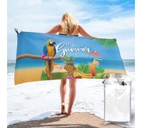 ENGhjes Summer Parrot Pineapple Bird Print Camping Towel Fast Drying Bath Beach Shower Wrap For Gym Camping Vacation Adults Portable Gift