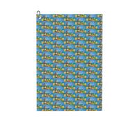 ENGhjes Summer Parrot Pineapple Bird Printing Golf Towel 24" X 16" With Carabiner Clip Towel Gift The Convenient Cleaning