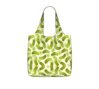 ENGhjes Sushi Dill Pickles Printed Lightweight Foldable Tote Bag, Reusable Shopping Bag 25L for Daily Commute and Travel