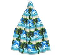 ENGhjes The Sea Printing Cosplay Hooded Cloak Adult Halloween 57.8 Inches Long Theme Parties