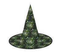 ENGhjes Tropical Rainforest Jungle Scene Printing Halloween Hat Soft Oxford Cloth For Carnivals Foldable Space Saving Design