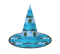 ENGhjes Underwater Coral Reef Seabed Printing Halloween Hat Soft Oxford Cloth For Carnivals Foldable Space Saving Design