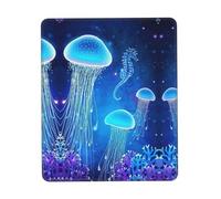 ENGhjes Underwater Jellyfish Large Gaming Mouse Pad With Stitched Edges, Durable Non-Slip Natural Rubber Base