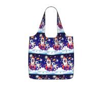 ENGhjes Universe Astronaut Rocket Galaxy Printed Lightweight Foldable Tote Bag, Reusable Shopping Bag 25L for Daily Commute and Travel