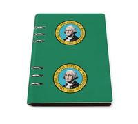ENGhjes Washington Flag A5 Notebook Refillable Writing Journal, Lays Flat 180° for Meeting Notes, Daily Planner