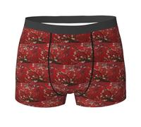 ENGhjes Waterproof With Flower Printing Men'S Boxer Briefs Stretch Material Moisture Wicking Underwear For Men S-2xl Fit Any Body Black