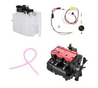 Engine Building Blocks Set, Combustion Engine Model That Runs, Mini Inline Double-cylinder Four-stroke Air-cooled Nitro Engine Build Kit for Adults with Battery, Engineering Construction STEM Kit