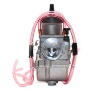Engine Carburetor Assy Motorcycle Flat Curtain Carburetor For Keihin For PWK 33 34 35 36 38 40 42mm 2 4 Stroke Engine Universal Motocross(Silver ECX224000S)