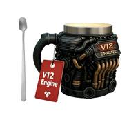 Engine Coffee Mug | 300ml V12 Realistic Double Wall Insulation Stainless Steel Cup,Mechanical Engine Coffee Mug | for Winter Yard Balcony Courtyard Outdoor Garden Park Picnic Camping Party Whiskey Bee