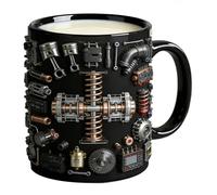 Engine Coffee Mug - 5.9 Inches Ceramic Coffee Cup | Mechanical Style Drinkware - Anti Slip Handle Design Creates a Bold Vintage Look for Enjoying Coffe Tea at Home Office or Gifting Occasions