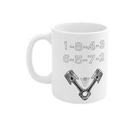 Engine Coffee Mug Make America 18436572 V8Engine 11oz Car Husband for Him Cars Lover Guy Dad Funny 1pc Ceramic Mugs with Lids (White, One Size)