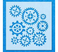 Engine Cogs Machine Stencil: Mylar Airbrush Wall Art Painting Crafts | DIY-A5 Stencil - Design Size (116 x 108 mm)