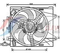 AVA Radiator Cooling Fan FT7564 for FORD KA (2009) 1.2 etc