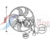 AVA Radiator Cooling Fan VN7537 for MULTICAR M26 (1985) 2.8 TDI etc