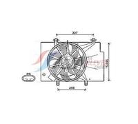 AVA Radiator Fan FD7557 for Ford Fiesta (2009) 1.6 TDCi